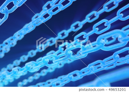 3D illustration digital blockchain code. Chain links network. Binary code on the background. Concept 3D illustration digital blockchain code. Chain links network. Binary code on the background. Concept 49653201