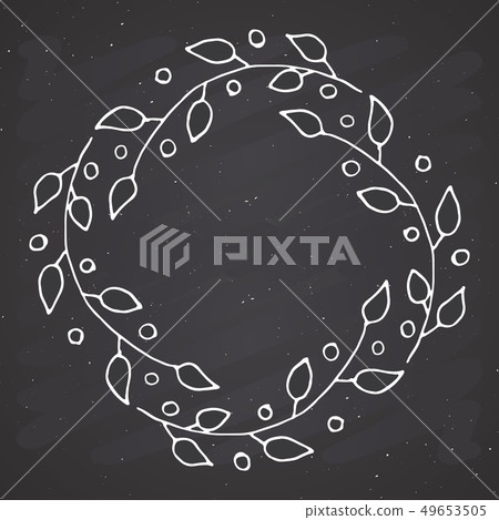 Round flower Frame hand drawn sketch doodles. Round flower Frame hand drawn sketch doodles. 49653505