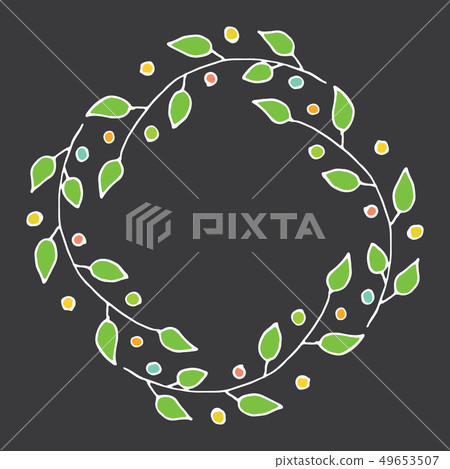 Round flower Frame hand drawn sketch doodles. Round flower Frame hand drawn sketch doodles. 49653507