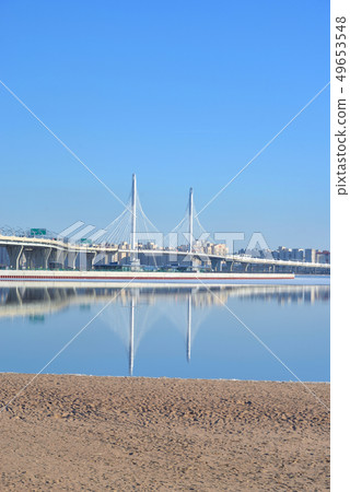 Gulf of finland and Cable bridge in Saint 49653548