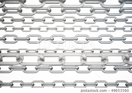 3D illustration metal chains. Metal, steel chains isolated on white background. Metal chains for 3D illustration metal chains. Metal, steel chains isolated on white background. Metal chains for 49653560