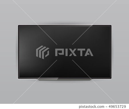 Creative illustration of realistic TV screen, lcd panel, isolated on background. Computer monitor Creative illustration of realistic TV screen, lcd panel, isolated on background. Computer monitor 49653729