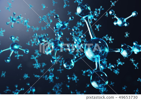 3D illustration molecule structure. Scientific medical background with atoms and molecules 49653730