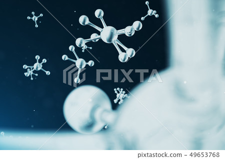 3D illustration molecule structure. Scientific medical background with atoms and molecules 3D illustration molecule structure. Scientific medical background with atoms and molecules 49653768