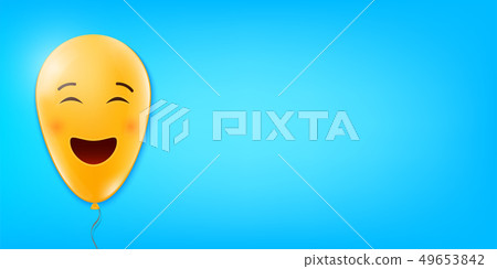 Creative illustration of realistic smiling balloons face isolated on background. Inspirational quote Creative illustration of realistic smiling balloons face isolated on background. Inspirational quote 49653842
