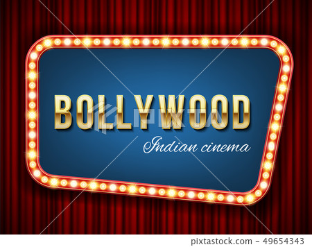 Creative illustration of bollywood cinema background. Art design indian movie, cinematography Creative illustration of bollywood cinema background. Art design indian movie, cinematography 49654343