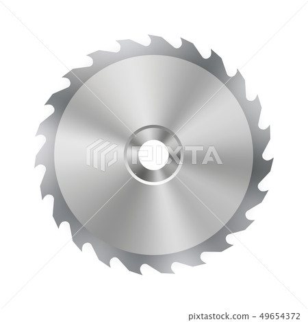 Creative illustration of circular saw blade for wood, metal work with welding metal fire sparks 49654372