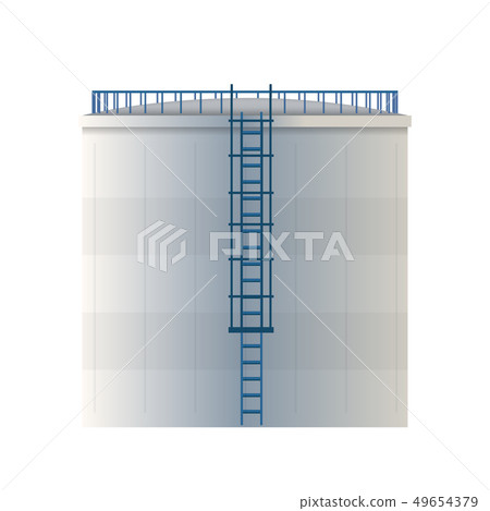Creative illustration of water tank, crude oil storage reservoir isolated on background. Art design 49654379