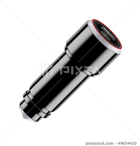 Creative illustration of charger car USB equipment isolated on background. Art design electronics 49654420