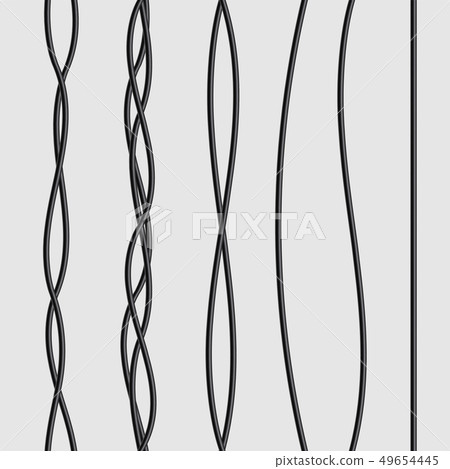 Creative illustration of realistic electrical wires flexible network, connection industrial power Creative illustration of realistic electrical wires flexible network, connection industrial power 49654445