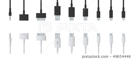 Creative illustration of cellphone usb charging plugs cable isolated on background. Art design smart Creative illustration of cellphone usb charging plugs cable isolated on background. Art design smart 49654446