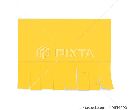 Creative illustration of empty blank sheet paper advertising with tear-off cut slips isolated on 49654990