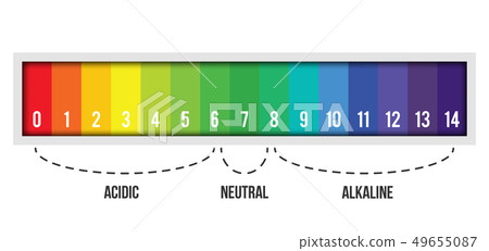Creative illustration of pH scale value isolated on background. Chemical art design infographic 49655087
