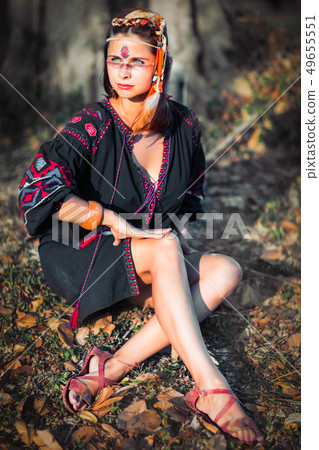 Portrait of a beautiful ethnic woman Portrait of a beautiful ethnic woman 49655551