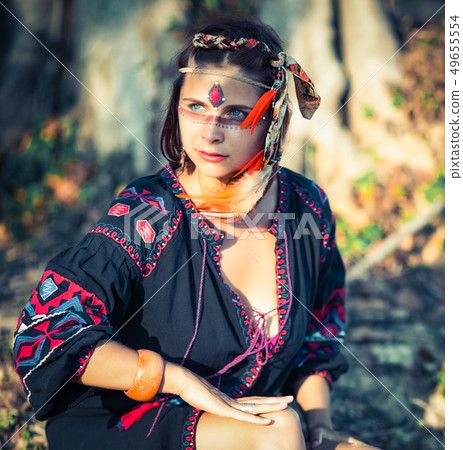 Portrait of a beautiful ethnic woman Portrait of a beautiful ethnic woman 49655554
