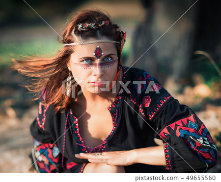 Portrait of a beautiful ethnic woman Portrait of a beautiful ethnic woman 49655560
