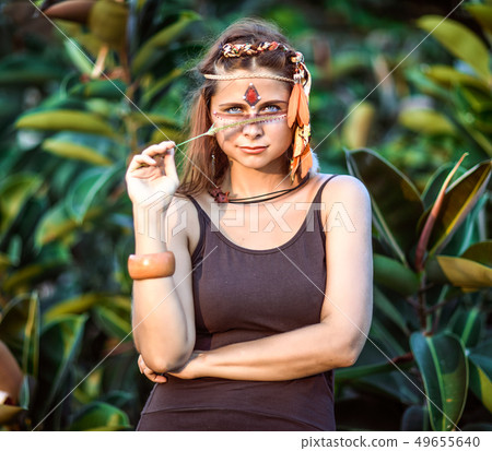 Portrait of a beautiful ethnic woman 49655640