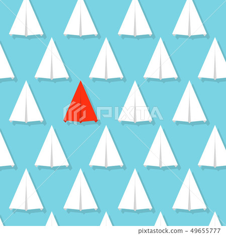 Creative illustration of crowd paper plane. Concept of leadership, teamwork and courage. Art design Creative illustration of crowd paper plane. Concept of leadership, teamwork and courage. Art design 49655777