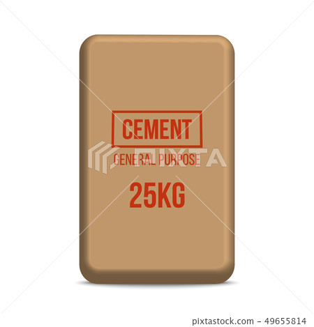 Creative illustration of cement bags, paper sacks isolated on background. Art design template 49655814