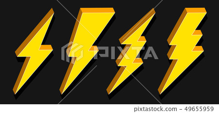 Creative illustration of thunder and bolt lighting flash icon set isolated on background. Art design Creative illustration of thunder and bolt lighting flash icon set isolated on background. Art design 49655959
