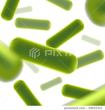 Creative illustration of probiotics bacteria isolated on background. Art design microscopic bacteria 49656301