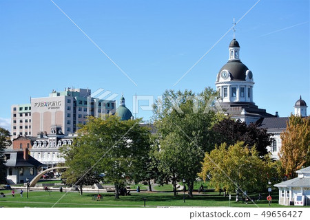 Maple Road Kingston Autumn Blue Sky and Town 49656427