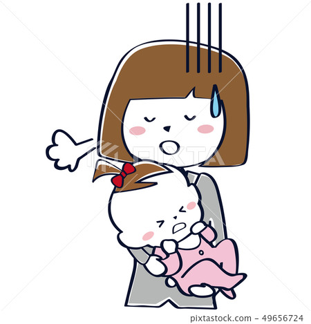 穿著西裝的媽媽在等待的孩子嘆氣 49656724