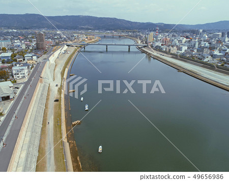 薩摩河內市的中央部分鳥瞰圖 49656986