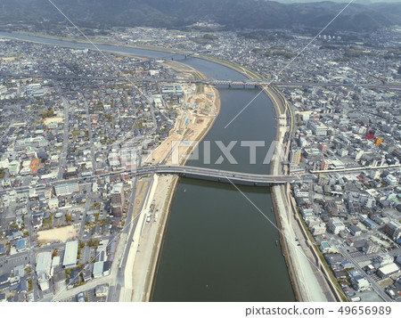 Aerial view of the center of Satsuma Kawauchi city 49656989