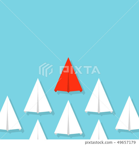 Creative illustration of crowd paper plane. Concept of leadership, teamwork and courage. Art design Creative illustration of crowd paper plane. Concept of leadership, teamwork and courage. Art design 49657179