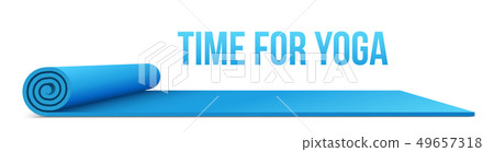 Creative illustration of half rolled yoga mat isolated on background. Art design fitness and health Creative illustration of half rolled yoga mat isolated on background. Art design fitness and health 49657318