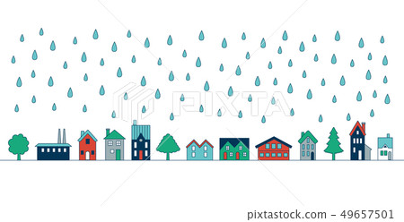 Rainy rainy rainy season cityscape houses villages foreign villages Rainy rainy rainy season cityscape houses villages foreign villages 49657501