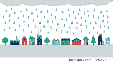 Rainy rainy rainy season cityscape houses villages foreign villages Rainy rainy rainy season cityscape houses villages foreign villages 49657502