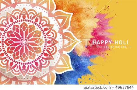 Happy holi poster 49657644