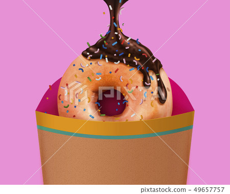 Chocolate sprinkled donut Chocolate sprinkled donut 49657757