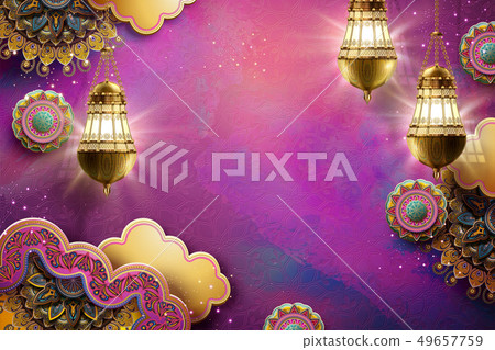 Islamic art fuchsia background - Stock Illustration [49657759] - PIXTA