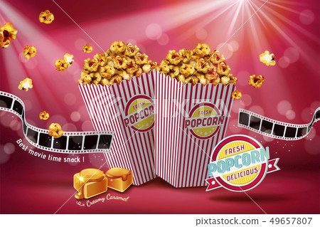 Classic caramel popcorn ads Classic caramel popcorn ads 49657807