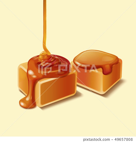 Closeup look at caramel confection 49657808