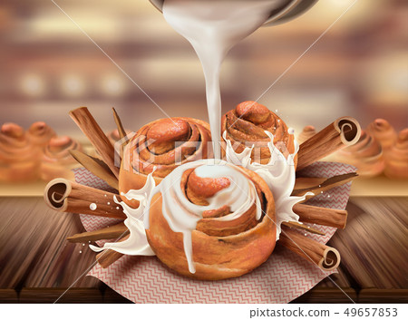 Delicious cinnamon rolls 49657853