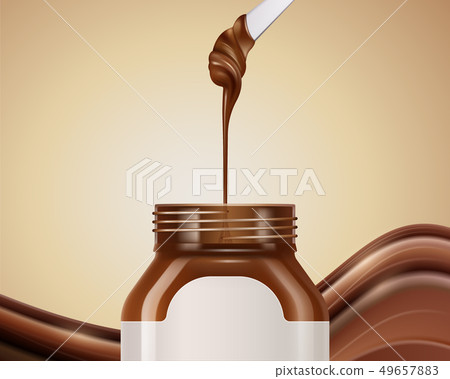 Chocolate spread and it's container 49657883