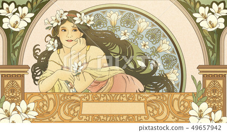 Mucha style goddess 49657942