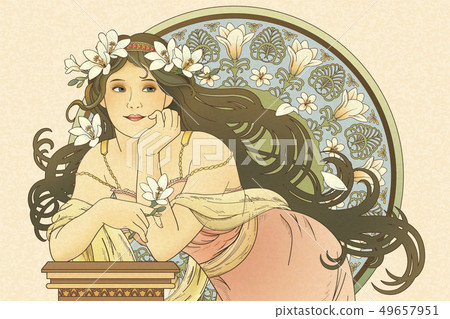 Mucha style goddess 49657951