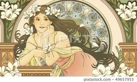 Mucha style goddess 49657953