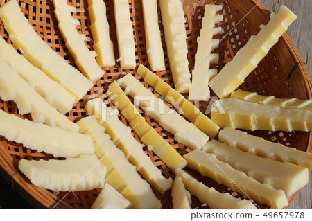 Sun dried bamboo shoots Material Background 49657978