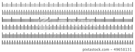 Creative illustration of size indicators set isolated on background. Different unit distances. Art Creative illustration of size indicators set isolated on background. Different unit distances. Art 49658131