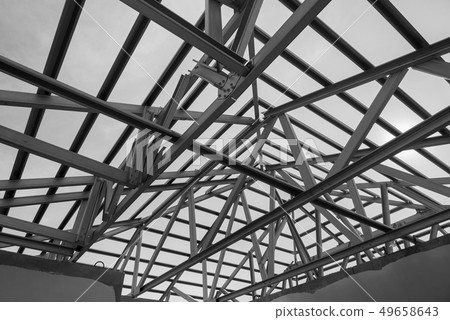 Structure of steel roof frame. Structure of steel roof frame. 49658643