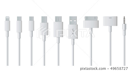 Creative illustration of cellphone usb charging plugs cable isolated on background. Art design smart Creative illustration of cellphone usb charging plugs cable isolated on background. Art design smart 49658727