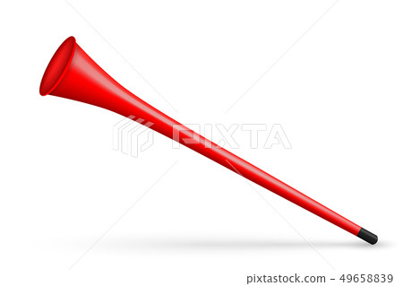 Creative illustration of vuvuzela trumpet, pipe, bugle for soccer, football fan isolated on Creative illustration of vuvuzela trumpet, pipe, bugle for soccer, football fan isolated on 49658839