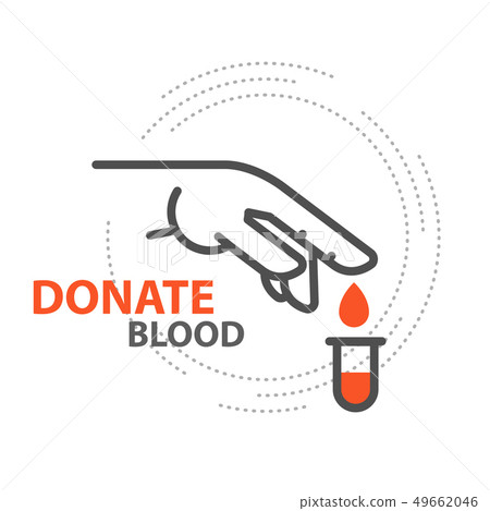 Blood donor - drop of donate blood from finger, 49662046