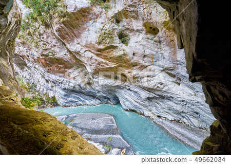 Beautiful tunnel scenic of rock cliffs with 49662084